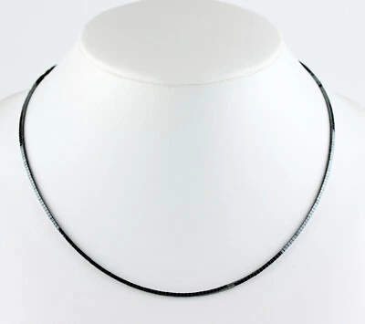 Vero Ematite Collana Pietre Preziose Sotile Dadi Alto Lucido Metalizzato Nero - Immagine 1 di 2