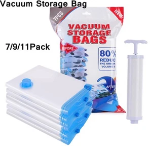 New Space Saver Vacuum Storage Bags Reusable for Comforters Blankets w/Hand Pump - Picture 1 of 44