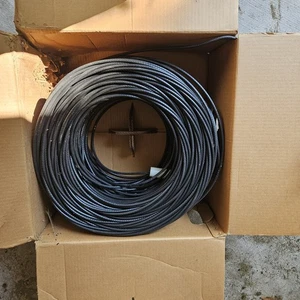 RG6/U Coaxial Cable ~1000 Ft Box Black Copper Clad Shielded - Picture 1 of 4