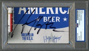 Hulk Hogan SIGNED Real American Beer WWE Wrestling Cut Auto PSA Slabbed Wow! - Picture 1 of 2