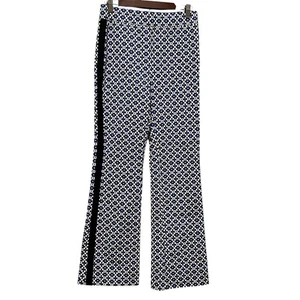Maeve Anthropologie Pull On Bootcut Pants Geometric Womens Size Small Blue Motif - Picture 1 of 10