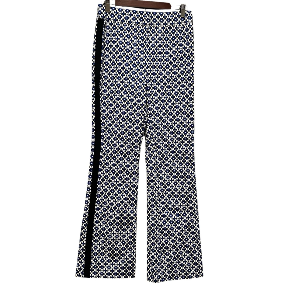 Maeve Anthropologie Pull On Bootcut Pants Geometric Womens Size Small Blue Motif - Image 1 of 4