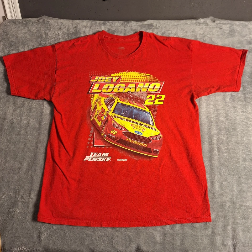 Camiseta De Colección Joey Logano #22 Pennzoil Team Penske NASCAR Carreras Talla XL Roja Foto 1 de 4