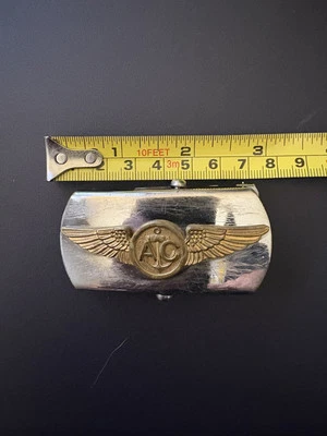 Hebilla de cinturón alado vintage de la Segunda Guerra Mundial ATC Air Transit Command. Fuerzas Aéreas del Ejército de Estados Unidos. Foto 1 de 2