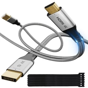 HDMI to DisplayPort Adapter Monitor Cable 10 Ft 4K@60Hz 2K 1080P with USB Pow... - Picture 1 of 6
