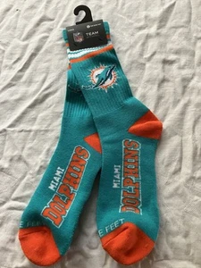 Miami Dolphins 4 Stripe Deuce Long Socks - Picture 1 of 1