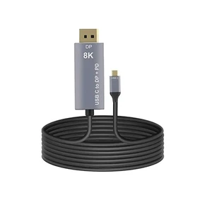 8K 60Hz USB-C To Displayport 1.4 Cable USB 3.1 Type C To DP W/ PD Charging - Photo 1/11