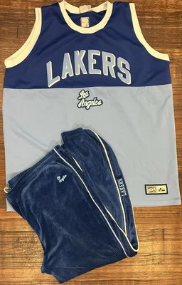 Conjunto de pantalón jersey vintage Majestic Hardwood Classics HWC LOS ANGELES LAKERS 3XL Foto 1 de 4