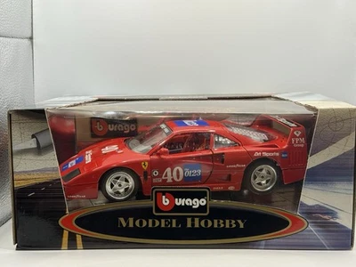 Muy Raro Modelo Burago Hobby 1:18 Ferrari F40 IMSA 1990 #40 El 0123 Diecast Car - Imagen 1 de 4