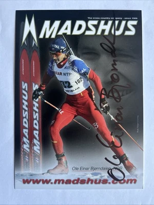orig. sign. Autogrammkarte Biathlon Ole Einar Björndalen - Bild 1 von 2