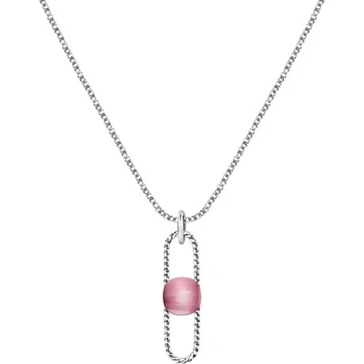 MORELLATO Womens Necklace 1930 SATP23 Stainless Steel Cat Eye Pink - Image 1 of 4