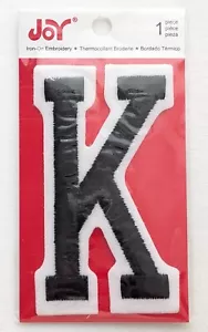 K Letterman Jacket Iron On Letter Initial Embroidered Embroidery Sewing Supplies - Picture 1 of 3