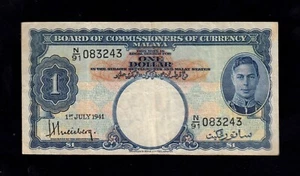 F.C. MALAYA , 1 $ 1941 , MBC (VF) MANCHADO , P.11 . - Imagen 1 de 2