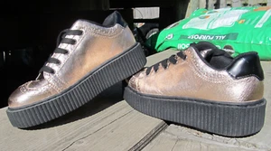 T.U.K A9223/13322 Rose Gold Plattform Creeper Shoes Womens Size US 9 Mens US 7 - Picture 1 of 17