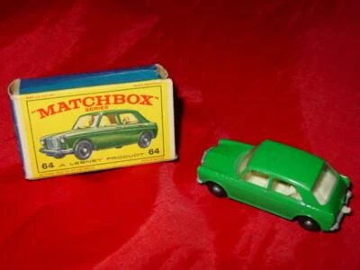 Vintage LESNEY Matchbox : M.G.  MG 1100 #64 - England - Green 1966 & rare E3 BOX - Image 1 of 4