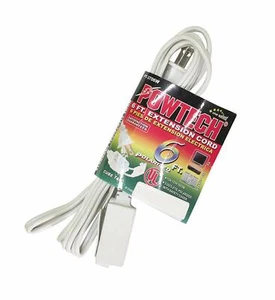 6 ft Ext Cord White UL Heavy duty Household 16 Gauge White Power Cord with 3 Tap - Picture 1 of 4