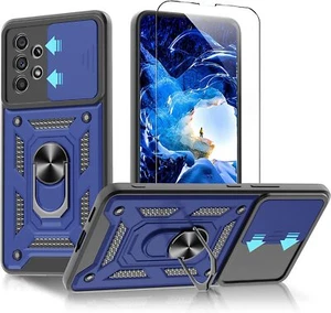 For Samsung Galaxy A53 5G Case Shockproof Ring Armor Phone Cover+Screen Glass - Picture 1 of 15