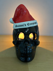 Seasons Creepings Skull in santa hat Christmas Tea Light Holder new boxed large