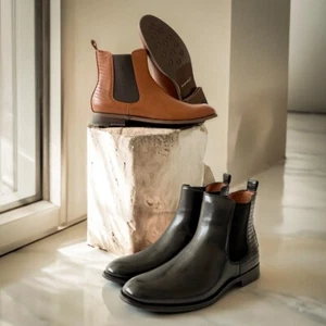 Botas Chelsea Polar Fox BENNETT Para Hombre Cuero Vegano Parte Superior Alta Duo Textura - Imagen 1 de 17