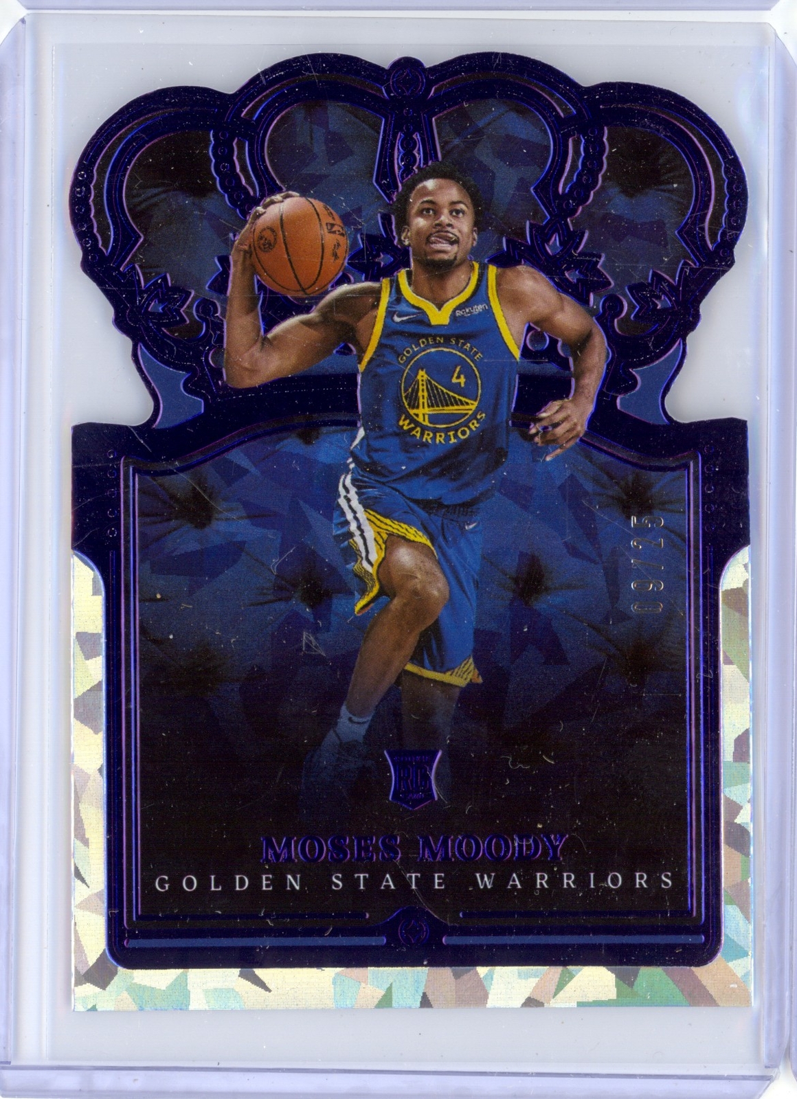 MOSES MOODY 2021 22 PANINI CROWN ROYALE ROOKIE RC PURPLE CRYSTAL DIE CUT /25