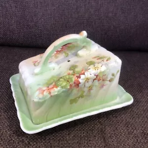 Vintage Porcelain Ceramic Floral Cheese Dish Keeper-slight Damage See Pics - Picture 1 of 19