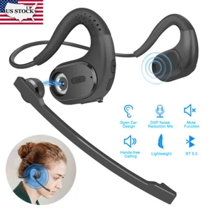 Bluetooth 5.3 Bone Conduction Headset Wireless Open Ear Headphones with Mic US - Picture 1 of 22