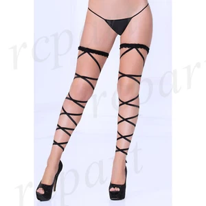 Neu Damen Dessous Intimates Geschenk Netz Netz Oberschenkel Hochs schwarz Einheitsgröße 20474 - Bild 1 von 4