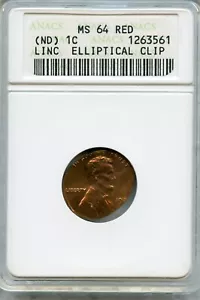 Gorgeous 198(2-P) Lincoln Struck on an Elliptical Planchet Graded ANACS MS64RED - Picture 1 of 3