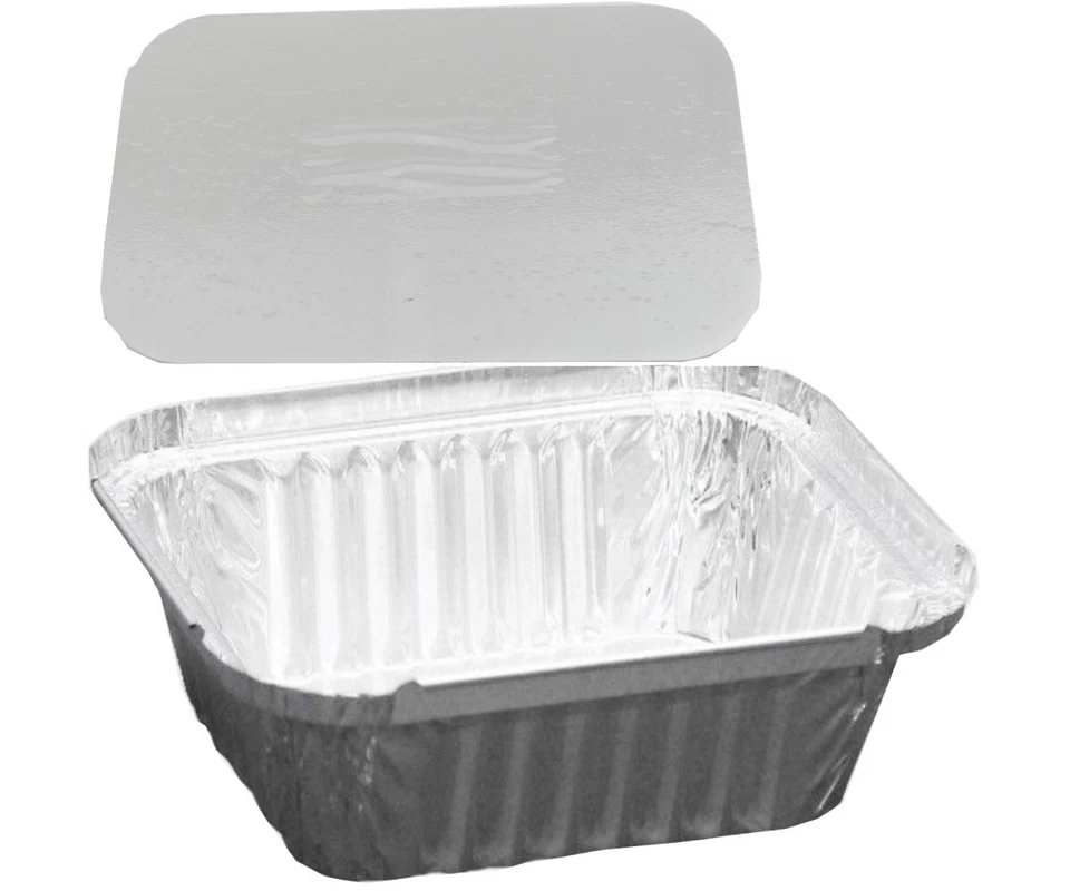 2in1) 1000x Aluschalen 450ml R28L Alu Schale Nudel Verpackungsschale + Deckel - Bild 1 von 2