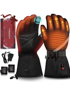 Heated Gloves, Heated Gloves for Men Women Rechargeable Electric Waterproof (M) - Picture 1 of 9