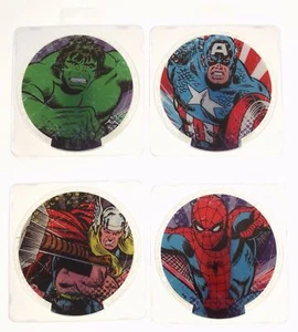 Marvel Comics Acryl beleuchtete Untersetzer 4er Set Captain America Spiderman Hulk Thor - Bild 1 von 7