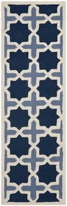 Safavieh Cambridge BLUE / IVORY Wool Runner 2'-6 x 8' - CAM127A-28 - Picture 1 of 2