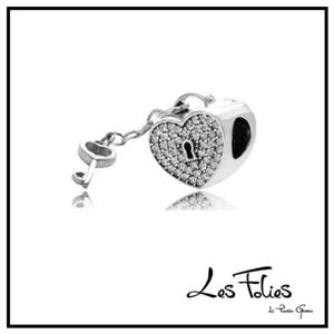 Charm Lucchetto Chiave in argento 925 - Les Folies (Modello Pandora) - Foto 1 di 8