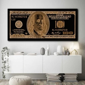 100 $ Dollar Schein Realistische Geld Motivation Erfolg GROSSES POSTER 20" x 44" - Bild 1 von 6