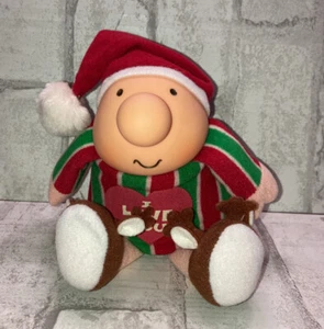 Vintage Plush Stuffed SANTA ZIGGY I Love You Striped CHRISTMAS Reindeer Slippers - Picture 1 of 7