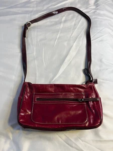 GIANI BERNINI Burgund und Braun Echtleder Handtasche Umhängetasche - Bild 1 von 10