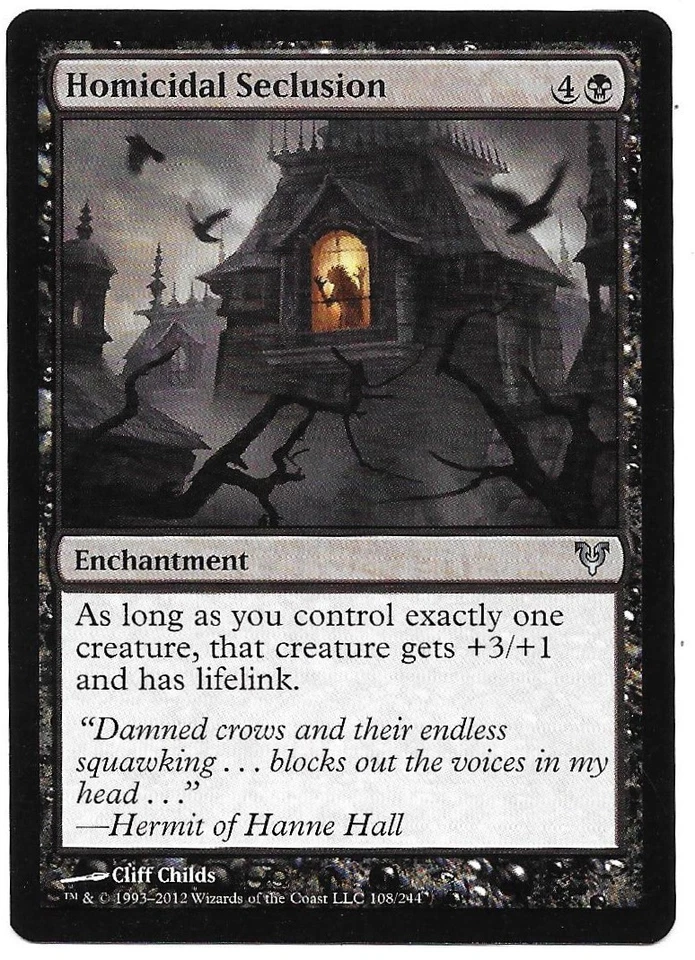 MAGIC THE GATHERING HOMICIDAL SECLUSION ENCHANTMENT 108/244 Avacyn Restored MTG - Image 1 of 1