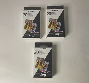 Menge 3 Canon Efeu 20 Blatt Zink selbstklebend hinterlegt Fotopapier 2” x 3” versiegelt Neu aus altem Lagerbestand - Bild 1 von 6