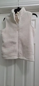Old Navy Sherpa Cream White Zip Front Plush Vest - Size Girls XL (14) - Picture 1 of 9