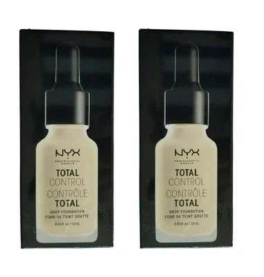 Pack of 2 NYX Total Control Drop Foundation, Alabaster # TCDF02 - Image 1 of 4