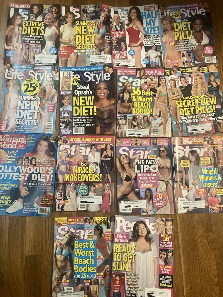 Huge Tabloid Celebrity Diets & Beach Bodies Lot 2005-2007 Kiera Knightly Janet J - Image 1 of 4