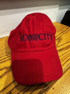 VTG RARE 1990’s SEX AND THE CITY HBO Baseball Hat Red Strapback Series Promo Cap - Image 1 of 4