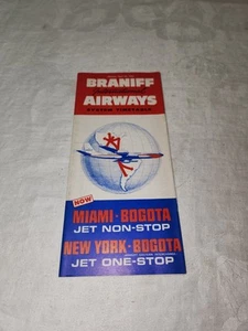 Horario del sistema Braniff International Airlines 1964 vintage - Imagen 1 de 3
