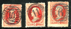 Sc #178/183 SOTN NUMBERS Fancy Cancel 2 Cent Jackson 1875-79 Banknote US 12F11 - Picture 1 of 3