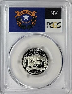✅ 2006-S  Nevada 90% SILVER Washington Quarter ~ PCGS PR69DCAM State Flag Label - Picture 1 of 2