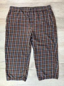 Nordstrom Pajama Pants Brown Checkered Plaid Men’s L (40X22.5) Adjustable Waist - Picture 1 of 15