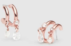 ❤❤❤ MIMCO Emerge Double Hoop Rose Gold Earrings New + Mimco Dust Bag - Picture 1 of 7