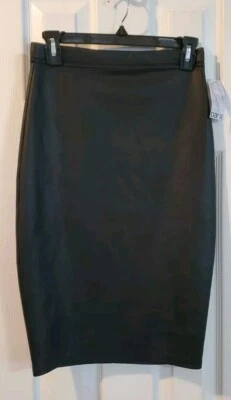 Новый с Ярлыками Bar III пылающий черный кожаный вид Midi карандаш юбка женский размер S/P - Изображение 1 из 4