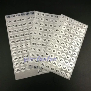 Consecutive Sequential Numbering Stickers 1 to 200 Silver Waterpproof 20sets - Picture 1 of 2