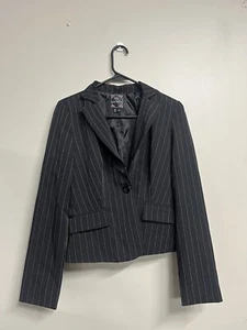 My Michelle Single Breasted Black Women's Striped Blazer Size Small - Picture 1 of 8